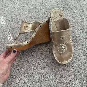Jack Rogers Metallic Wedges - 7.5